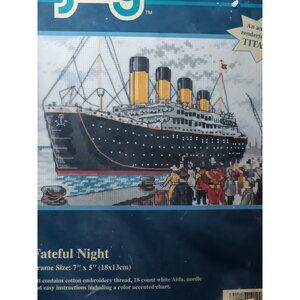 Sunset Jiffy Counted Cross Stitch Titanic #16668 7"x5"